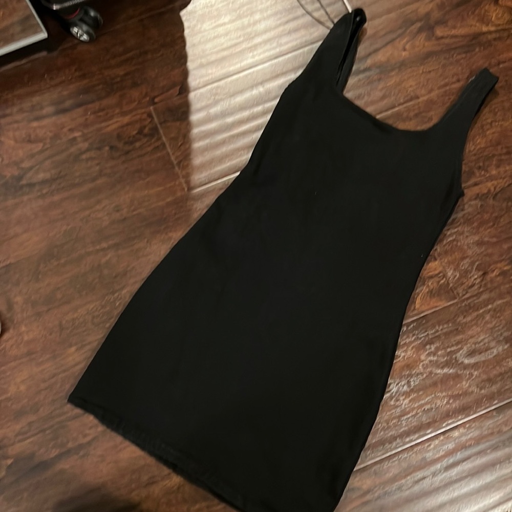Zara black denim dress